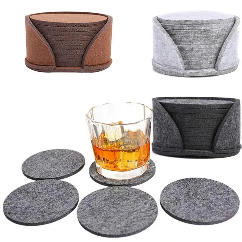 Round Felt Coasters (Set of 10)