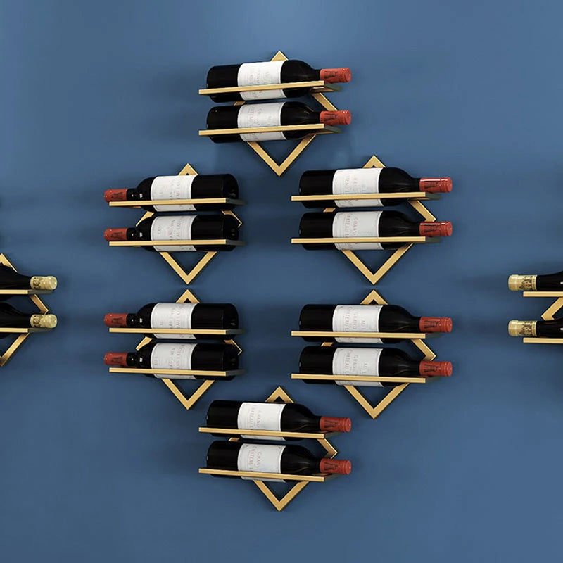 Wall Mounted Upside Down Wine Rack and Glass Holder