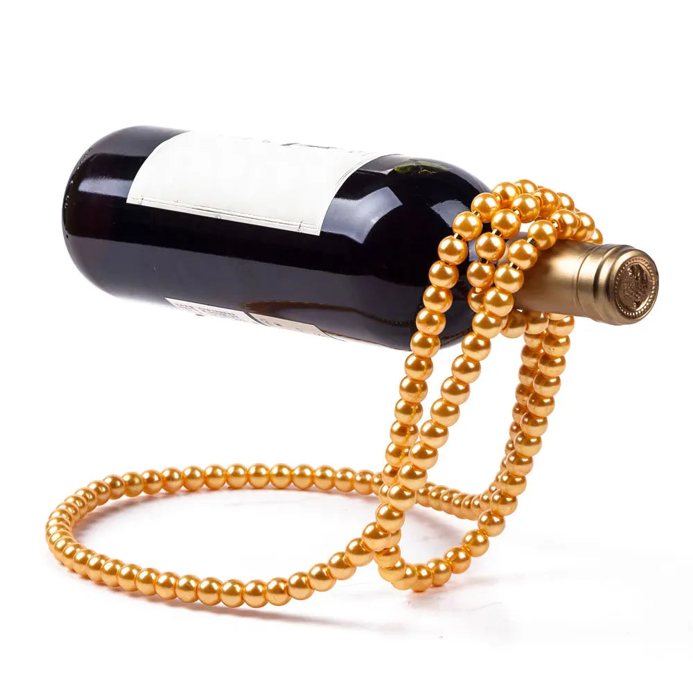 Classy Pearl Necklace Wine Holder