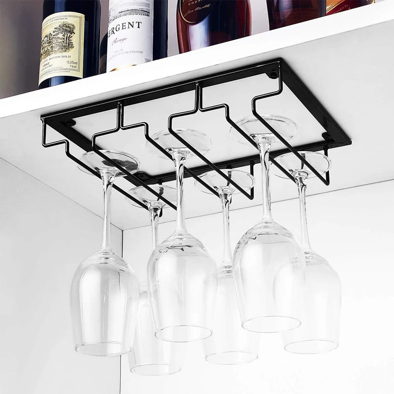 One-Piece Black Wine Glass Rack