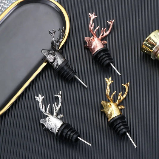 Discover the Festive Deer Head Wine Stopper & Pourer