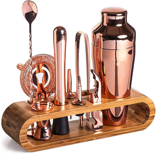 10-Piece Mixology Bartender Kit with Stylish Bamboo Stand