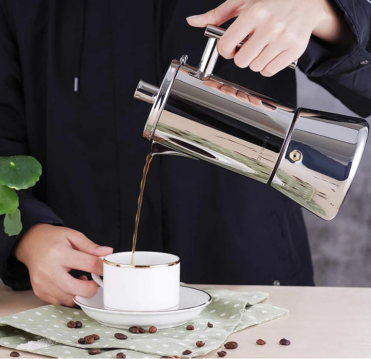 Stainless Steel Stovetop Espresso Moka Pot