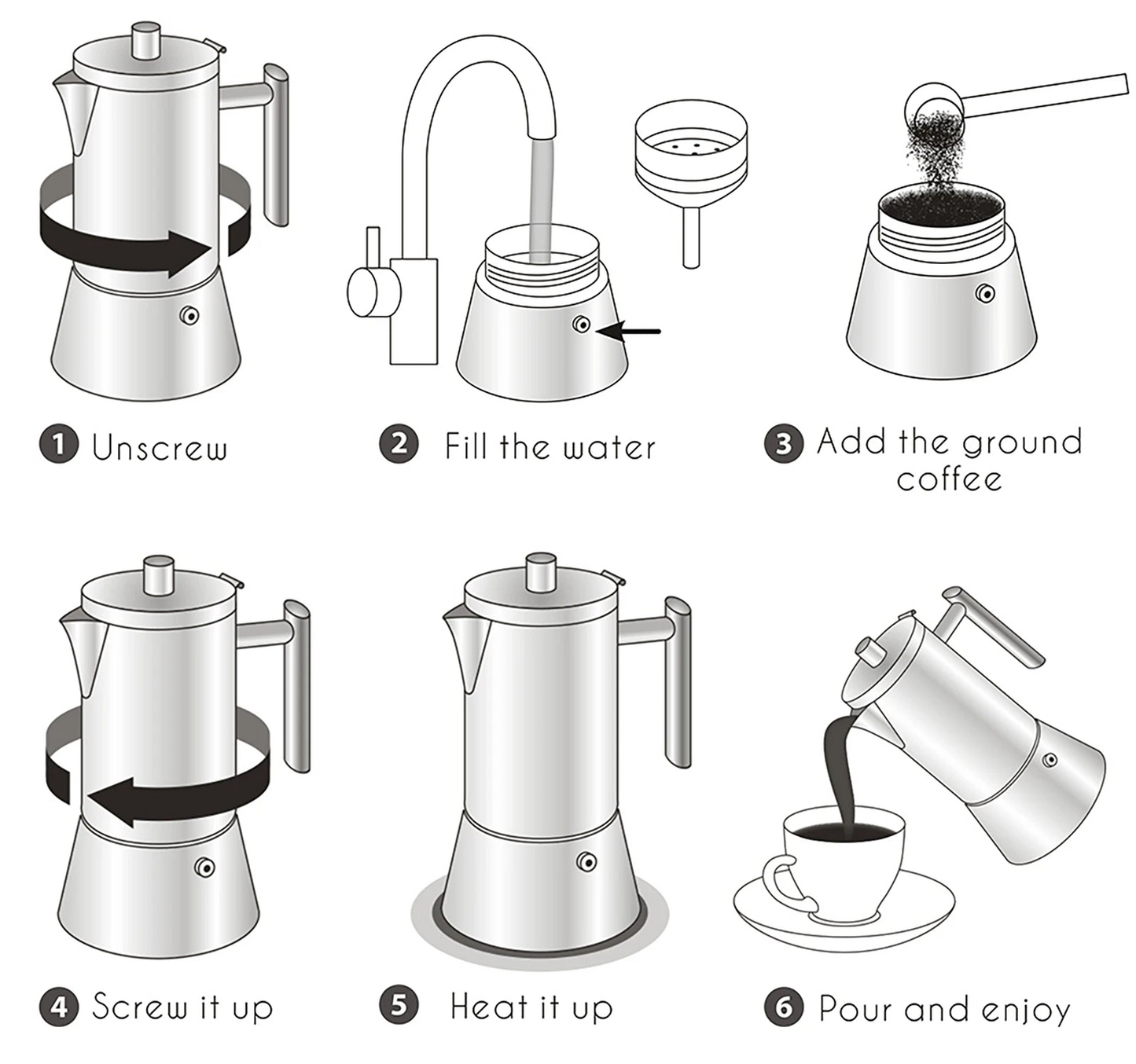 Stainless Steel Stovetop Espresso Moka Pot